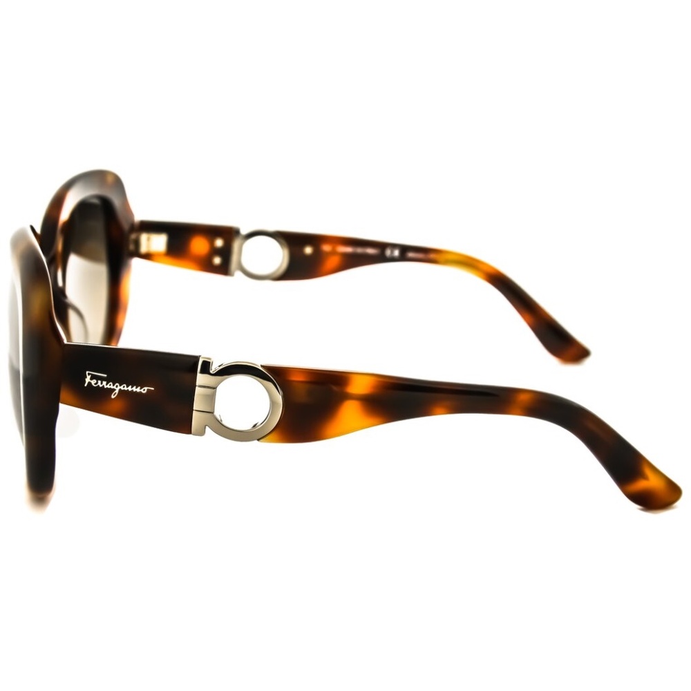SALVATORE FERRAGAMO NWT Tortoise Cat-eye Sunglasses Authentic Gancini! - Picture 6 of 16